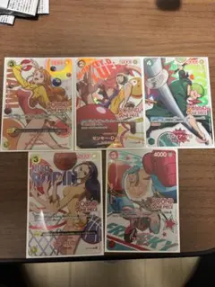 ラウンドワン ワンピースカード ゾロ ナミ サンジ ロビン ブルック