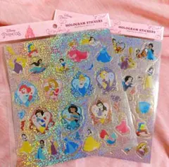 【新品】ディズニー プリンセス ホログラムエンボスシール ステッカー　2枚セット