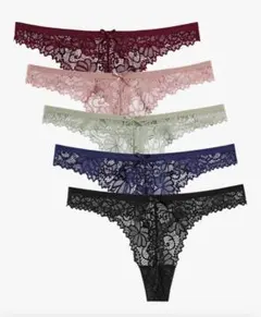レディース　レース　下着　Tバック　Mサイズ　5枚セット