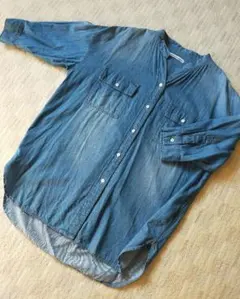 デニムシャツ　七分袖