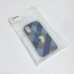 【ファミリア】新品 iPhone16 青 チェック くま 限定 ハードケース