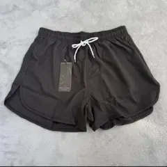 美品⭐️無地 メンズ ショートパンツ ブラック スポーツウェア XL