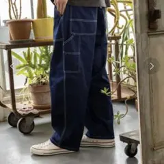 niko and... ライトデニムペインターパンツ　インディゴ　L