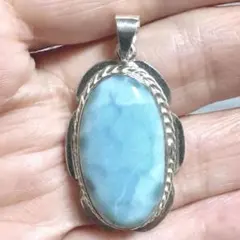 【新品未使用】ドミニカ共和国産、ブルーペクトライト、天然ラリマーペンダントトップ