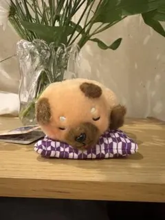 【新品】豆しば三兄弟　お座布でくつろぎ　豆三郎　マスコット　キーホルダー