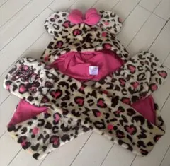 ディズニー　ヒョウ柄マフラー　ミニー