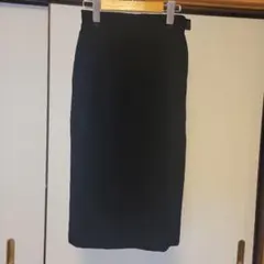 ブラック タイトスカート ひざ丈 レトロ シンプル