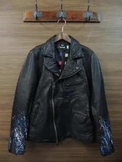 glamb BRANDALISEDバンクシー コラボ レザー ダブル ライダースのサムネイル
