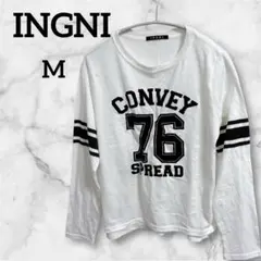 INGNI イング カレッジロゴ ロンT ホワイト Mサイズ 76 CONVEY