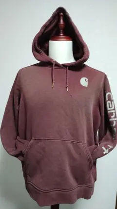 古着 インポート Carhartt パーカー フェードあり 穴あきが多数