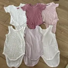 ベビー肌着 6点セット コットン 半袖 ノースリーブ ロンパース