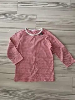 【美品】春物ファミリア　8分袖ボーダーカットソー　140