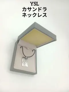 イブサンローラン YSL カサンドラ プレート シルバー　ネックレス　ドッグタグのサムネイル