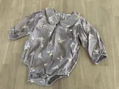テータテート　くすみ花柄ロンパース