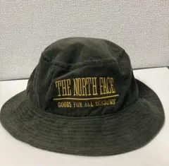 ザノースフェイス バケットハット コーデュロイ カーキ色 刺繍ロゴ