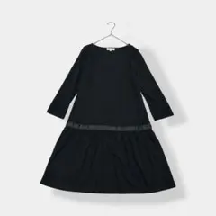 ROPE PICNIC カットソー 切替 フレア ワンピース ブラック 38