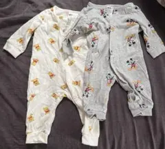 H&M プーさん ミッキーマウスロンパース 2点セット