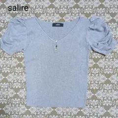salire グレー 半袖ニット