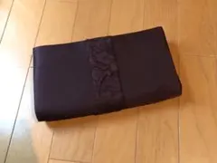 RENA LANGE クラッチバッグ　大きめ　シルク　ボルドー