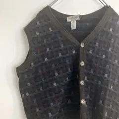 Tricots St Raphael ニットベスト　マルチカラー　メンズ　古着