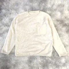 【UNIQLO】子供服 クリーム色 長袖ボアトレーナー 160 レディースでも!