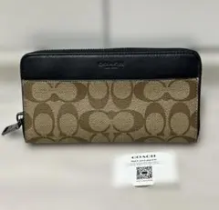 【新品・未使用】COACH 長財布 ベージュ ブラック　型番58112