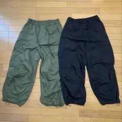 GU カーゴパンツ 黒 カーキ セット
