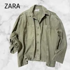 ＊ZARA＊ザラ【L】コットンジャケット　ゆるだぼ　羽織　ポケット　春夏のサムネイル