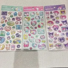 ポップデコパーティー　ラメきらクリスタルシール　サンリオ　3枚セット
