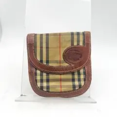 バーバリー　折財布　財布　ミニウォレット　ノバチェック　ホースロゴ　ブラウン