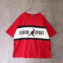 カンゴールスポーツ Tシャツ F レディース M L 赤 切り替え 古着 ロゴのサムネイル