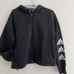 美品×adidas ×黒 フルジップ パーカー×S