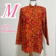 PIERRE BALMAIN 長袖シャツ 総柄 オレンジ M　カジュアルコーデのサムネイル