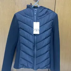 ZARAコントラストパフジャケット　M ブラック