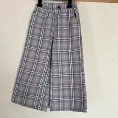 パープル系チェック ガウチョパンツ　130サイズ