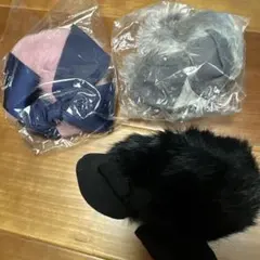 ファー ヘアゴム 3個セット
