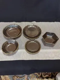 黒色 食器セット 皿 5点(有田焼)
