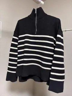 ZARA ハーフジップ 黒,白