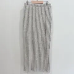 美品✨リブニット タイトスカート【M】 ロング 杢グレー ウエストゴム