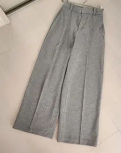 UNIQLOユニクロ ブラッシュドジャージーワイドパンツ XS グレー股下67