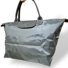 美品　ロンシャン　トートバッグ　A4 大容量　プリアージュ　ナイロン　グレー