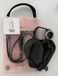 【早い者勝ち】ajew iPhone16proケース　ハート　ブラック