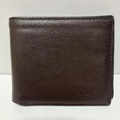COACH 二つ折り財布 ダークブラウン レザー メンズのサムネイル