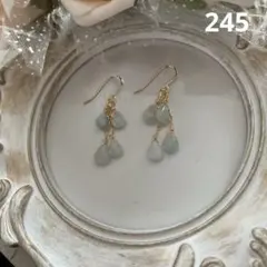 フックのみ16kgp アクアマリンのピアス