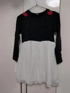 apres les cours ドット柄長袖ワンピース 140サイズ