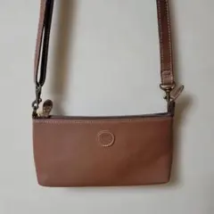 H&D × Folna ブラウン レザー ショルダーバッグ おサイフショルダー