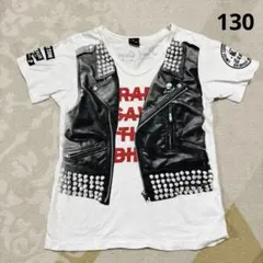 ラッドカスタム　重ね着風　半袖Tシャツ　130 ベスト　だまし絵