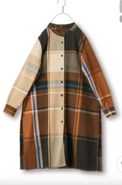 サニークラウズ　ドデカいチェックの切り込みチュニック