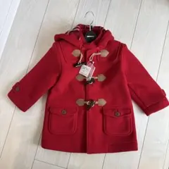 【新品未使用美品】【100】MIKIHOUSE ダッフルコートフード取り外し可