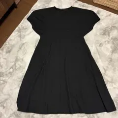nano universe 黒 半袖ニットワンピース